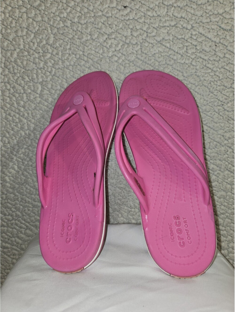 Crocs Women's Flip Flops Sz 9w Barbi Pink Beach